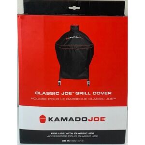 Kamado Joe Classic Joe Grill Cover Black UV Resistant KJ-GC23BWFS 35 Inch